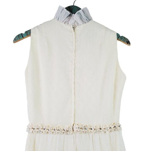 Vtg 60s Jack Bryan Designed by Dupuis Formal Maxi Layered High Neck Tiered Dress - Picture 4 of 12